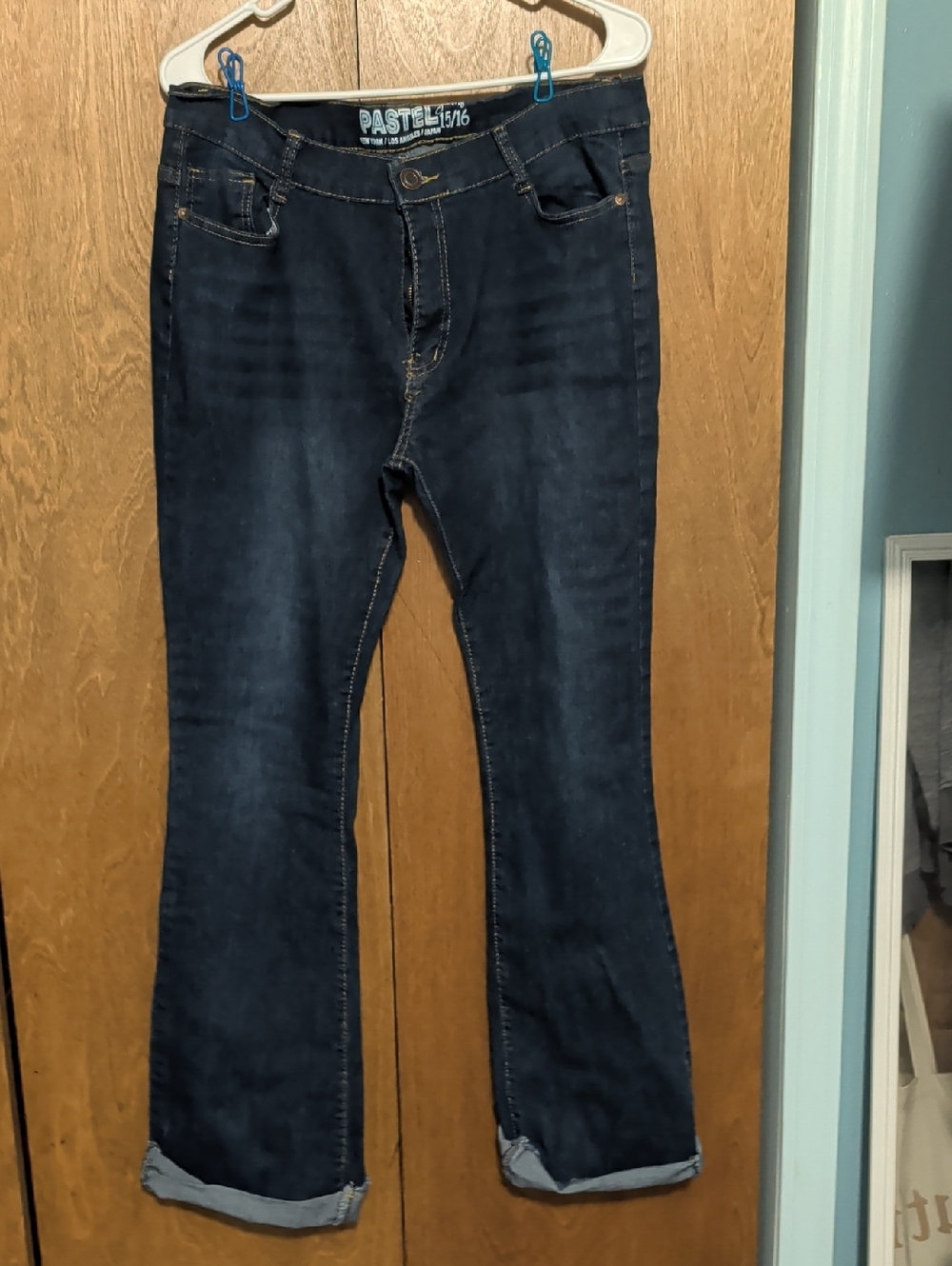 Pastels Dark Blue Wide Leg Jeans